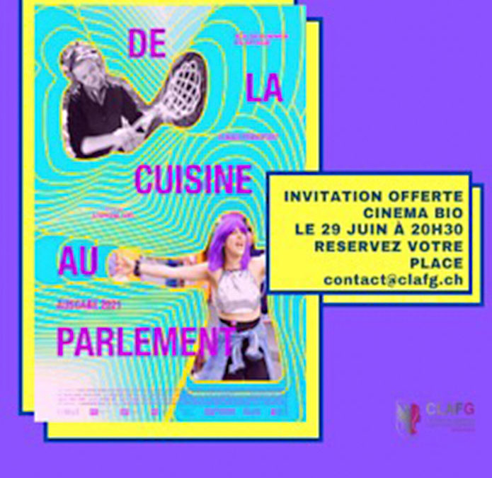 Projection du documentaire historique « De la cuisine au Parlement », suivi d’un débat avec un panel composé des représentantes de plusieurs partis politiques genevois